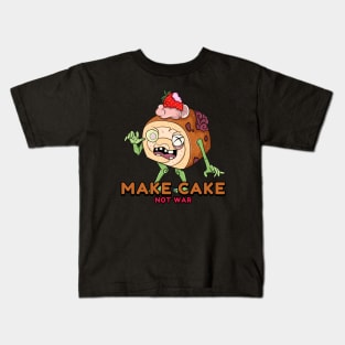 Zombie Foodie make Cake not War Kids T-Shirt